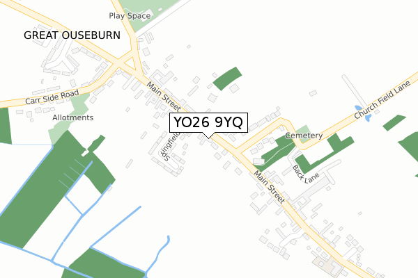 YO26 9YQ map - large scale - OS Open Zoomstack (Ordnance Survey)