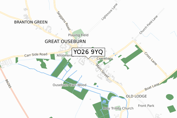YO26 9YQ map - small scale - OS Open Zoomstack (Ordnance Survey)