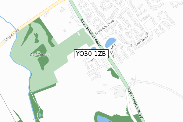 YO30 1ZB map - large scale - OS Open Zoomstack (Ordnance Survey)