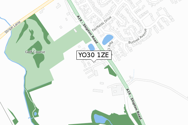 YO30 1ZE map - large scale - OS Open Zoomstack (Ordnance Survey)