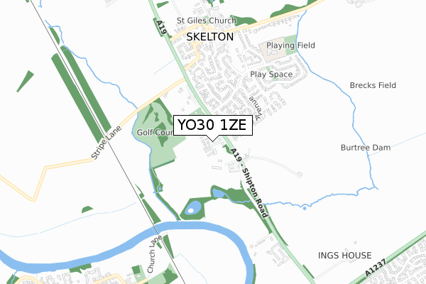 YO30 1ZE map - small scale - OS Open Zoomstack (Ordnance Survey)