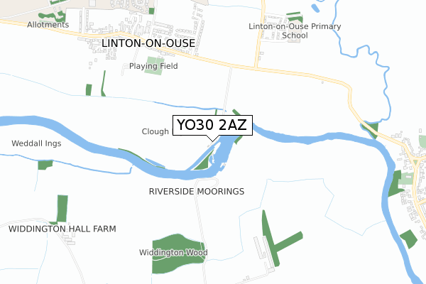 YO30 2AZ map - small scale - OS Open Zoomstack (Ordnance Survey)