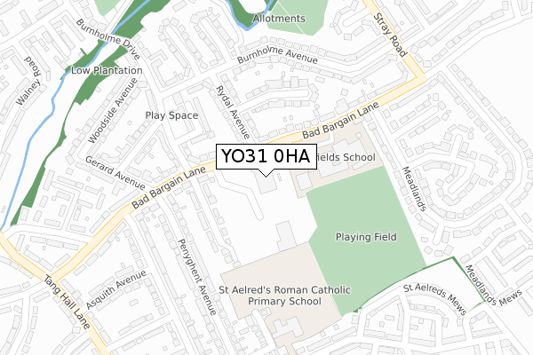 YO31 0HA map - large scale - OS Open Zoomstack (Ordnance Survey)