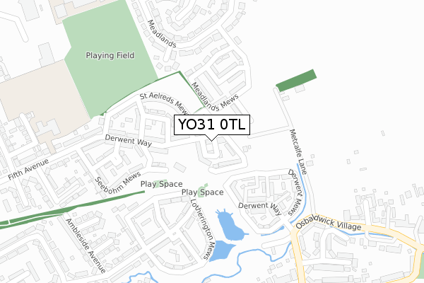 YO31 0TL map - large scale - OS Open Zoomstack (Ordnance Survey)