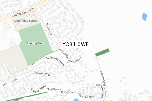 YO31 0WE map - large scale - OS Open Zoomstack (Ordnance Survey)