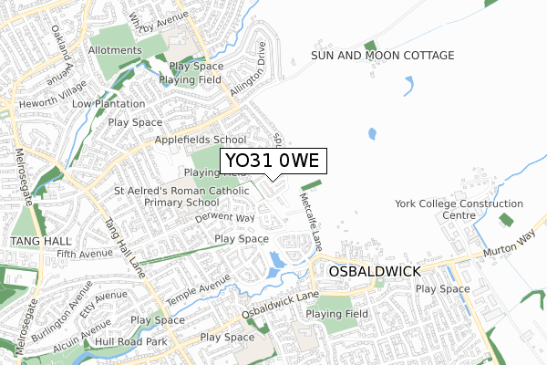 YO31 0WE map - small scale - OS Open Zoomstack (Ordnance Survey)