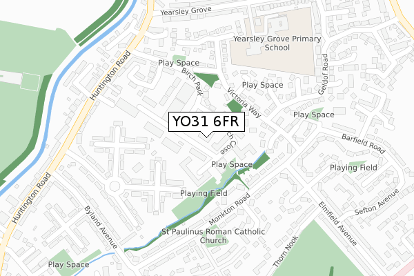 YO31 6FR map - large scale - OS Open Zoomstack (Ordnance Survey)