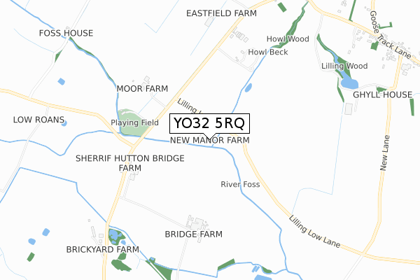YO32 5RQ map - small scale - OS Open Zoomstack (Ordnance Survey)