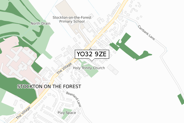 YO32 9ZE map - large scale - OS Open Zoomstack (Ordnance Survey)