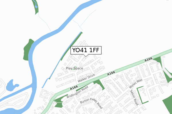 YO41 1FF map - large scale - OS Open Zoomstack (Ordnance Survey)