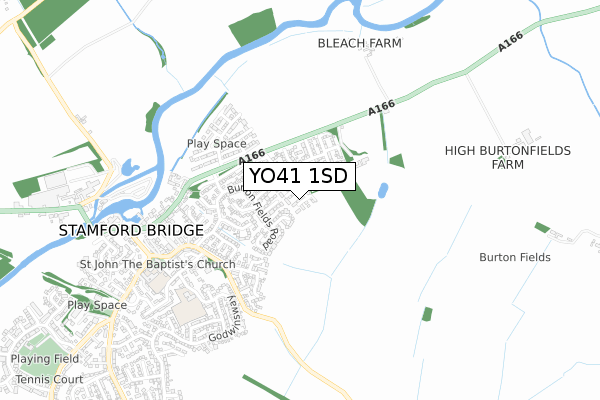YO41 1SD map - small scale - OS Open Zoomstack (Ordnance Survey)