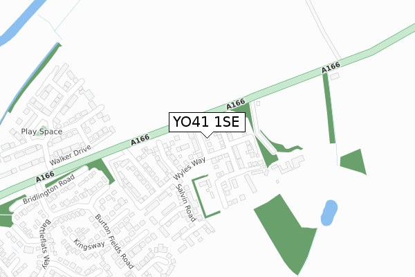 YO41 1SE map - large scale - OS Open Zoomstack (Ordnance Survey)