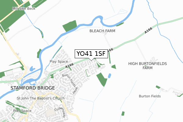 YO41 1SF map - small scale - OS Open Zoomstack (Ordnance Survey)
