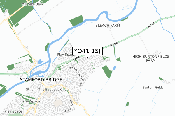 YO41 1SJ map - small scale - OS Open Zoomstack (Ordnance Survey)