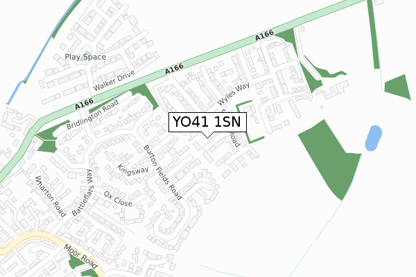 YO41 1SN map - large scale - OS Open Zoomstack (Ordnance Survey)