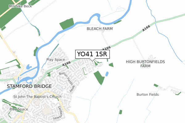 YO41 1SR map - small scale - OS Open Zoomstack (Ordnance Survey)