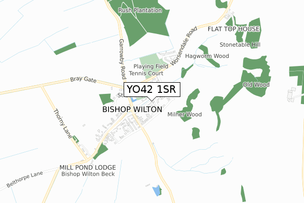 YO42 1SR map - small scale - OS Open Zoomstack (Ordnance Survey)