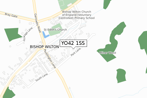 YO42 1SS map - large scale - OS Open Zoomstack (Ordnance Survey)