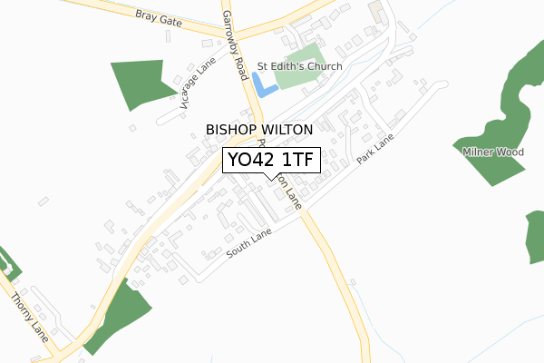 YO42 1TF map - large scale - OS Open Zoomstack (Ordnance Survey)