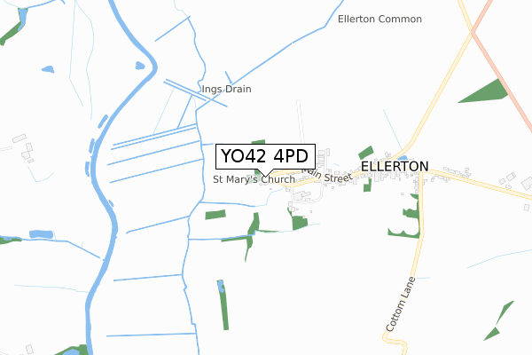 YO42 4PD map - small scale - OS Open Zoomstack (Ordnance Survey)