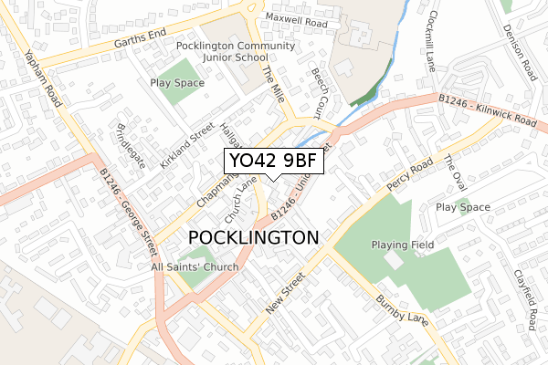 YO42 9BF map - large scale - OS Open Zoomstack (Ordnance Survey) YO42 9BF map - large scale - OS Open Zoomstack (Ordnance Survey)