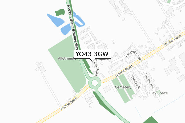 YO43 3GW map - large scale - OS Open Zoomstack (Ordnance Survey) YO43 3GW map - large scale - OS Open Zoomstack (Ordnance Survey)