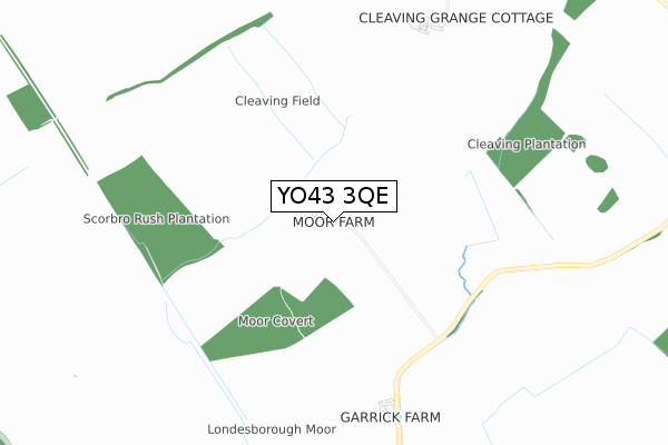 YO43 3QE map - small scale - OS Open Zoomstack (Ordnance Survey)