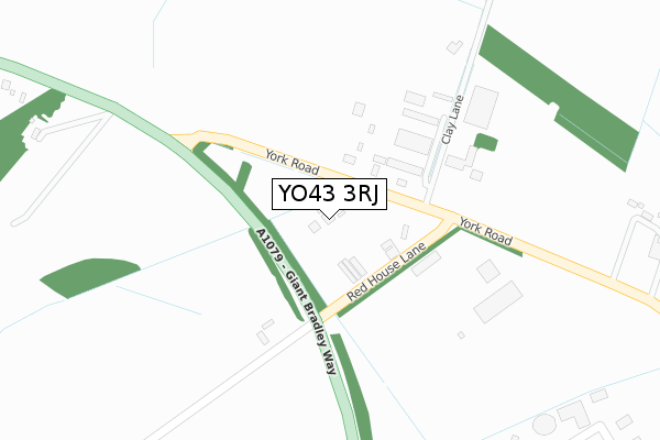 YO43 3RJ map - large scale - OS Open Zoomstack (Ordnance Survey)