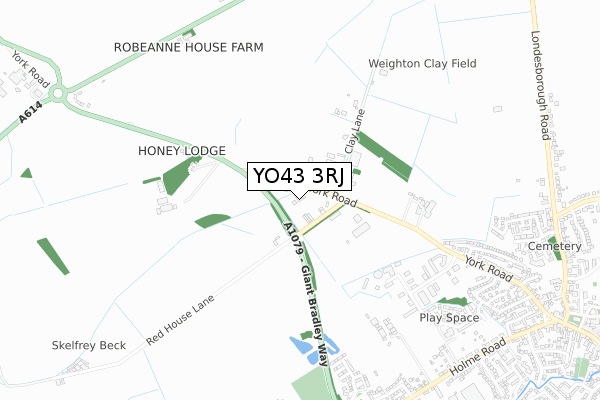 YO43 3RJ map - small scale - OS Open Zoomstack (Ordnance Survey) YO43 3RJ map - small scale - OS Open Zoomstack (Ordnance Survey)