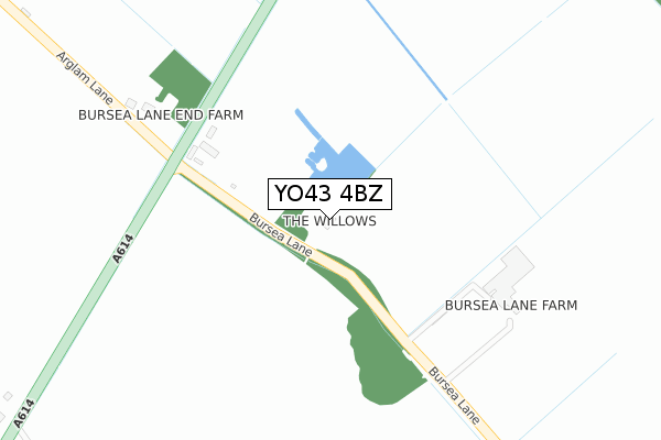 YO43 4BZ map - large scale - OS Open Zoomstack (Ordnance Survey)