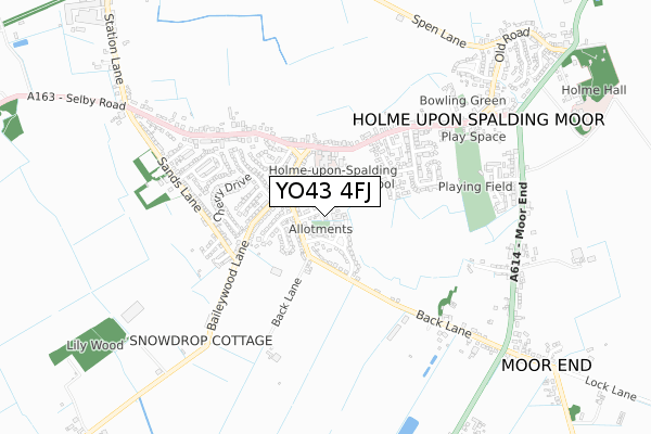 YO43 4FJ map - small scale - OS Open Zoomstack (Ordnance Survey)