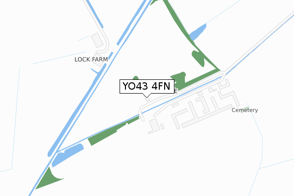 YO43 4FN map - large scale - OS Open Zoomstack (Ordnance Survey)