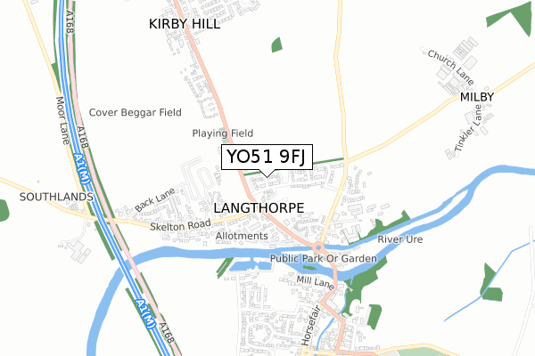 YO51 9FJ map - small scale - OS Open Zoomstack (Ordnance Survey)