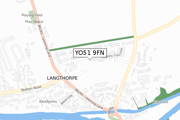 YO51 9FN map - large scale - OS Open Zoomstack (Ordnance Survey)