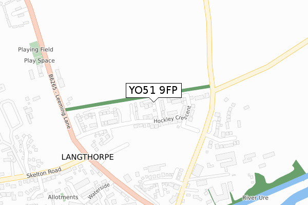 YO51 9FP map - large scale - OS Open Zoomstack (Ordnance Survey)