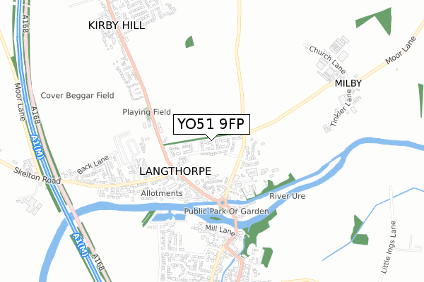 YO51 9FP map - small scale - OS Open Zoomstack (Ordnance Survey)