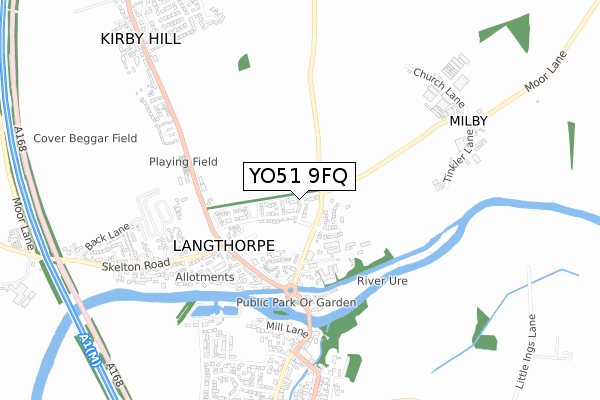 YO51 9FQ map - small scale - OS Open Zoomstack (Ordnance Survey)