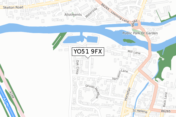 YO51 9FX map - large scale - OS Open Zoomstack (Ordnance Survey)