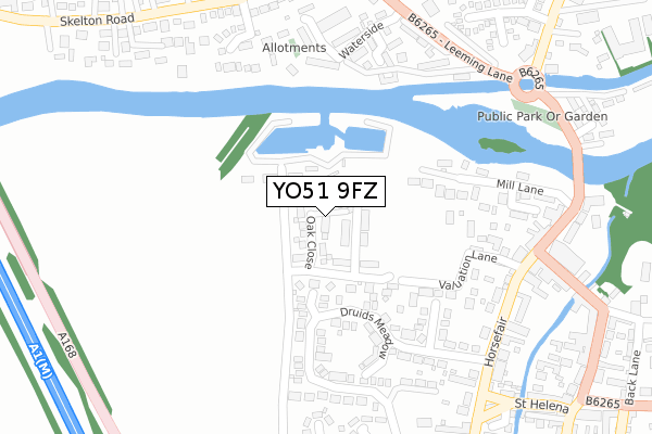 YO51 9FZ map - large scale - OS Open Zoomstack (Ordnance Survey)