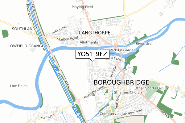 YO51 9FZ map - small scale - OS Open Zoomstack (Ordnance Survey)