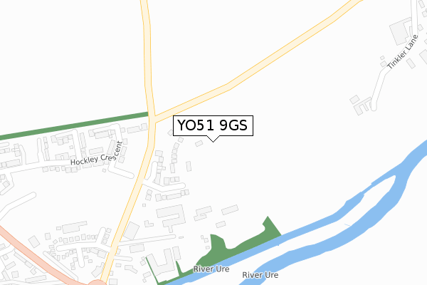 YO51 9GS map - large scale - OS Open Zoomstack (Ordnance Survey)