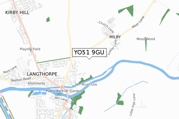 YO51 9GU map - small scale - OS Open Zoomstack (Ordnance Survey)