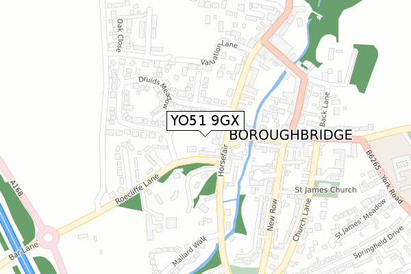 YO51 9GX map - large scale - OS Open Zoomstack (Ordnance Survey)