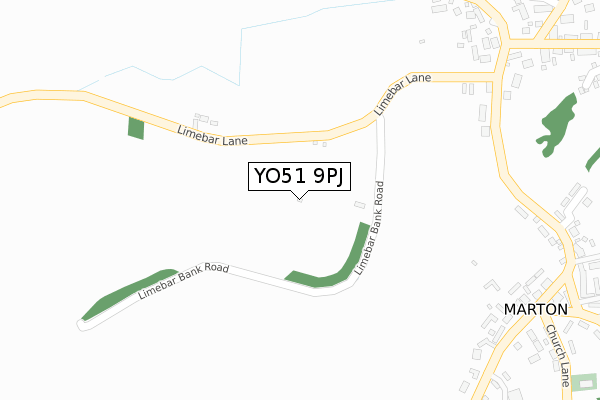 YO51 9PJ map - large scale - OS Open Zoomstack (Ordnance Survey)