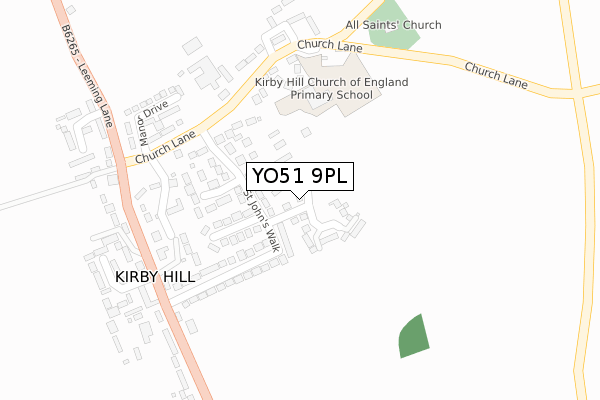 YO51 9PL map - large scale - OS Open Zoomstack (Ordnance Survey)