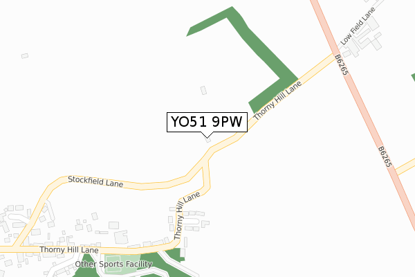 YO51 9PW map - large scale - OS Open Zoomstack (Ordnance Survey)