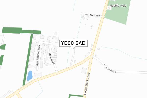 YO60 6AD map - large scale - OS Open Zoomstack (Ordnance Survey)
