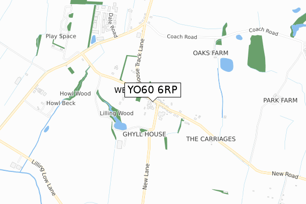 YO60 6RP map - small scale - OS Open Zoomstack (Ordnance Survey)