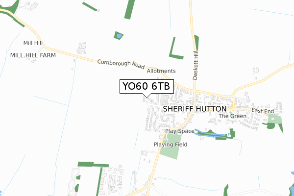 YO60 6TB map - small scale - OS Open Zoomstack (Ordnance Survey)