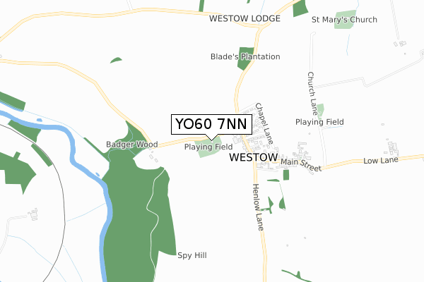 YO60 7NN map - small scale - OS Open Zoomstack (Ordnance Survey)